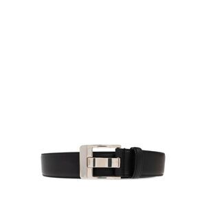 Tod's Men Soft Leather Belt With Silver Metal Buckle